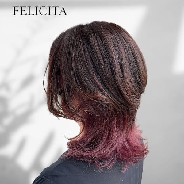 【FELICITA】ウルフくびれボブ×ハイカラーインナー