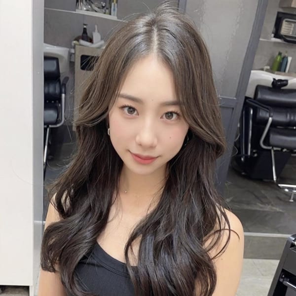 韓国レイヤーカット【犬塚優介】グレーベージュ/レイヤーロング