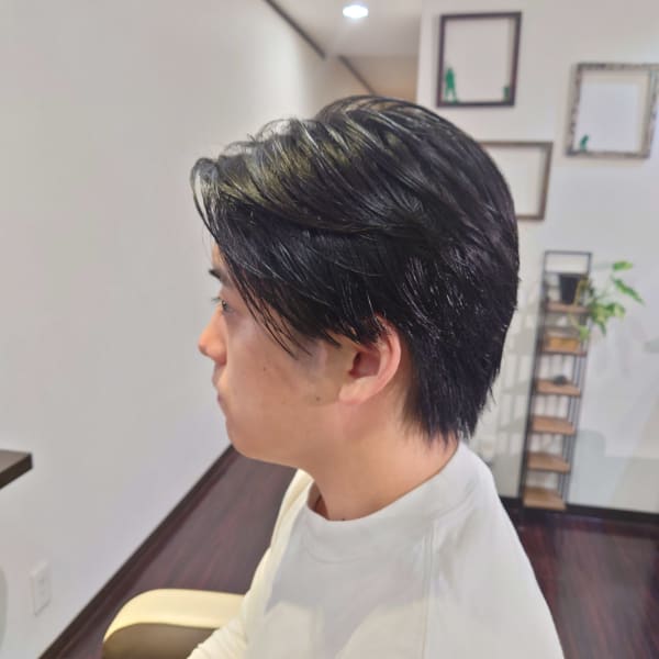 センターパートのビジネススタイル|HAIR TACK