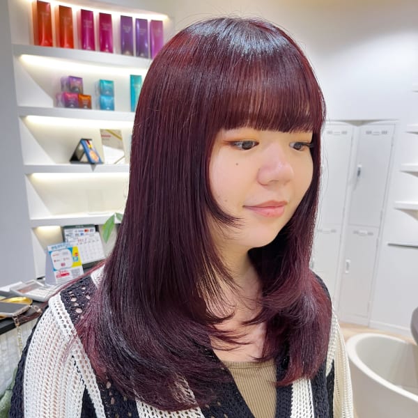 レイヤーカット＋ディープレッド|arch by KENJE