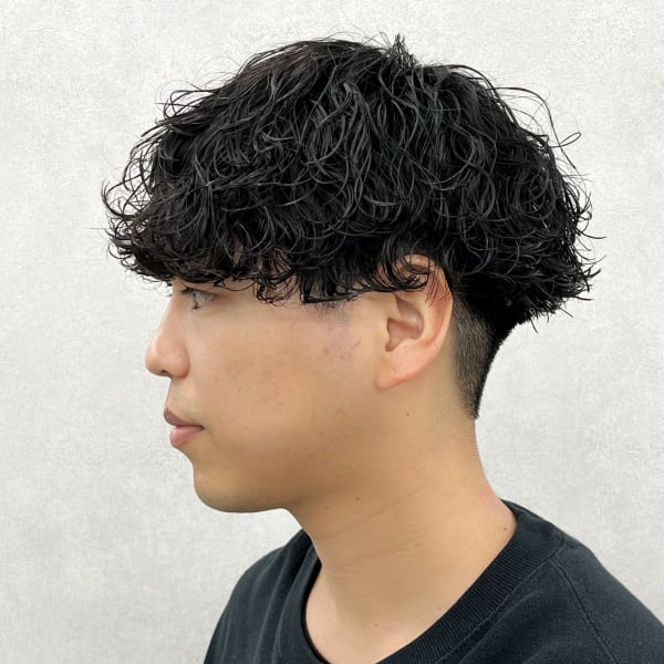 波巻きパーマ マッシュ