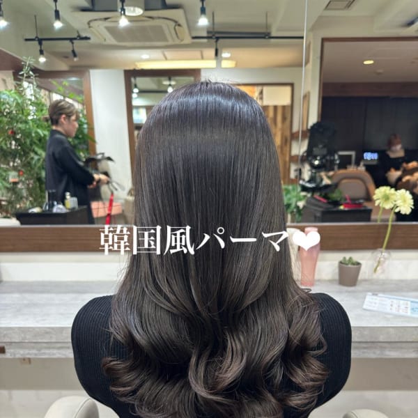 #コテ巻き風パーマ #パーマロング#韓国風パーマ