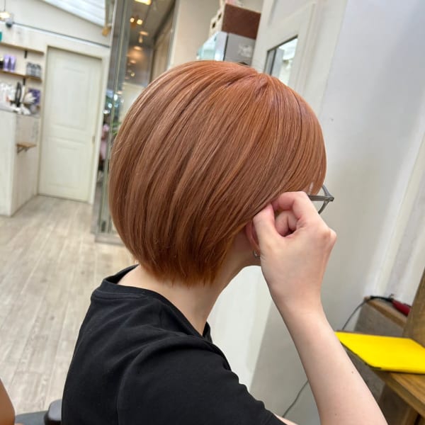 艶髪ハイトーン髪質改善トリートメント丸みショート