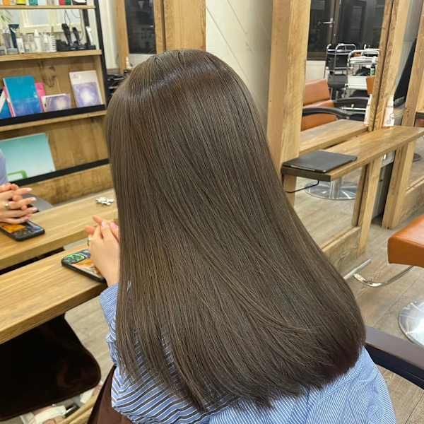 髪質改善トリートメント艶髪くすみカラーオリーブベージュ