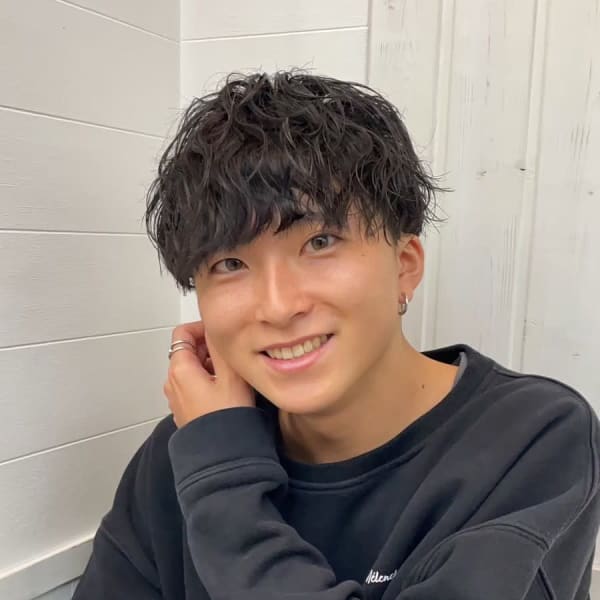 メンズカット爽やか波巻きパーマメンズパーママッシュ