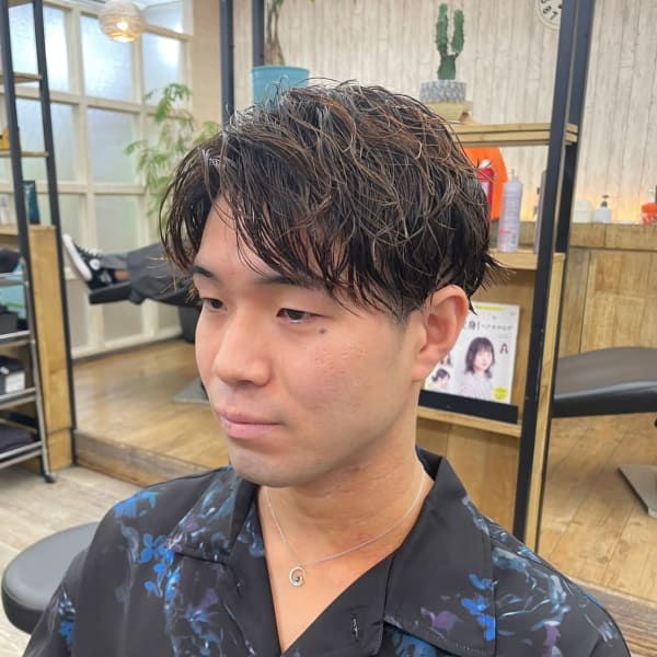 メンズカット爽やか刈り上げマッシュツイスパメンズパーマ