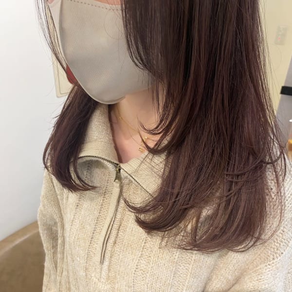 髪質改善艶髪ベージュ韓国透明感シースルーレイヤーカット