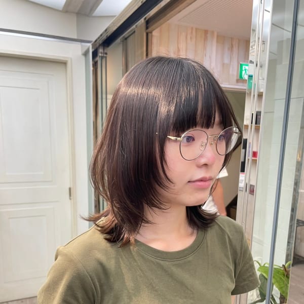 顔まわりカット小顔ウルフカット艶髪髪質改善トリートメント