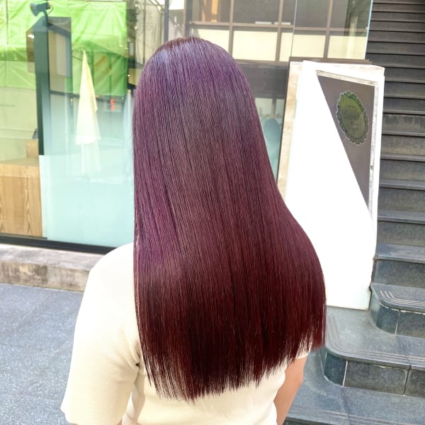 【LAGOON】ブリーチなし鮮やかチェリーレッド/ピンクブラ