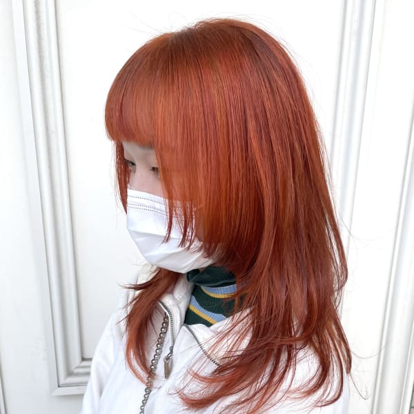 みょんウルフカットオレンジカラーm