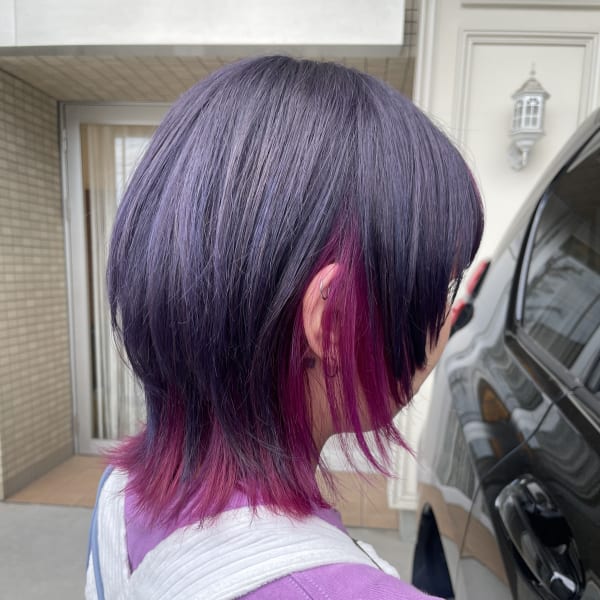 バイオレット系コントラストインナーカラーデザインm