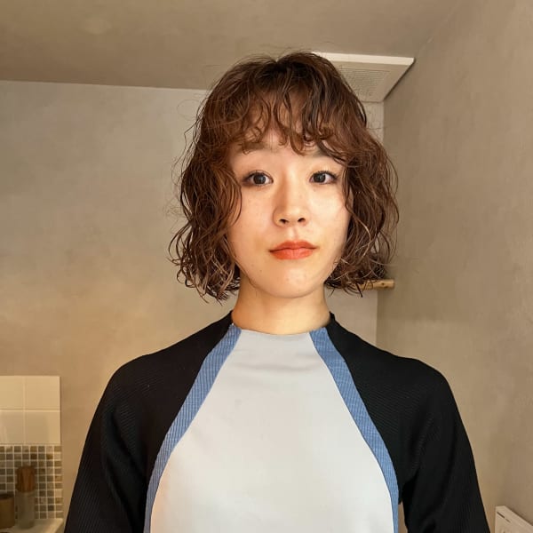 nuance×パーマ_黒髪おしゃれパーマ_ボブパーマ_20代