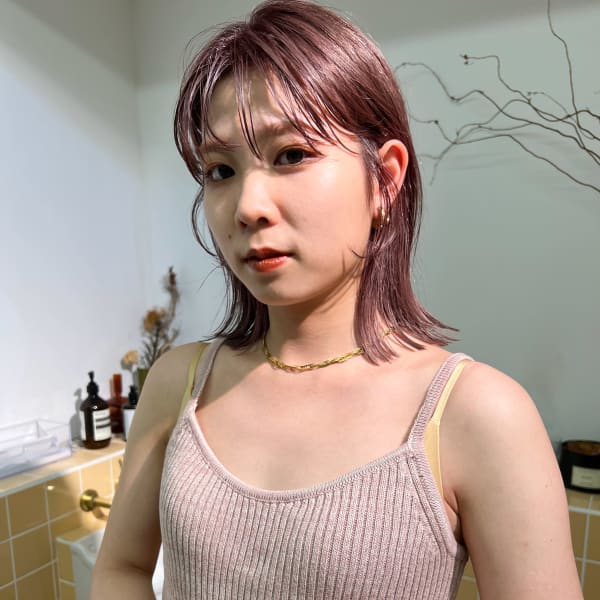 フェイスレイヤーニュアンスボブ_ブリーチカラー_20代30代