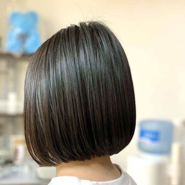 大人可愛い小顔前下がりボブナチュラルボブミニボブ30代40代