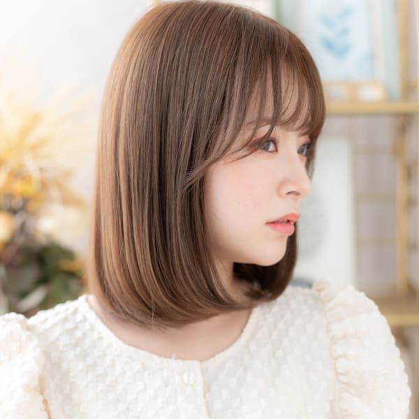 ツヤ髪シルキーベージュ小顔内巻きワンカール 前髪パーマ|COVER HAIR bliss 【カバー ヘア ブリス】川口/ららテラス川口東口駅前店