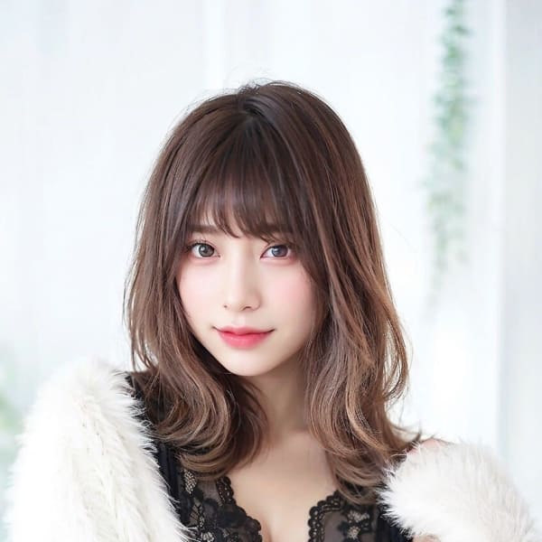 【銀座 有楽町】くびレイヤー前髪ミディアムボブ小顔カット|Shell Bear 銀座四丁目 髪質改善・トリートメント・ヘッドスパ 【シェルベアー】