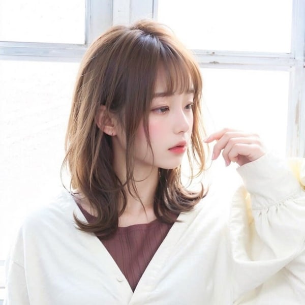 【銀座 有楽町】こなれ感チャコールグレー前髪シースルーバング|Shell Bear 銀座四丁目 髪質改善・トリートメント・ヘッドスパ 【シェルベアー】