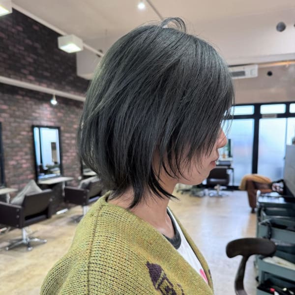 【pignon】レイヤーカット オリーブグレージュ ウルフ