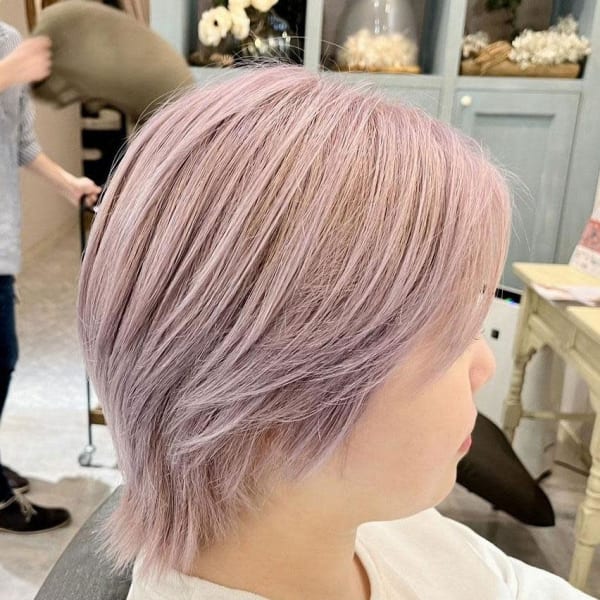 【ヘアジュレドゥ 川松】ホワイトピンクバイオレットカラー