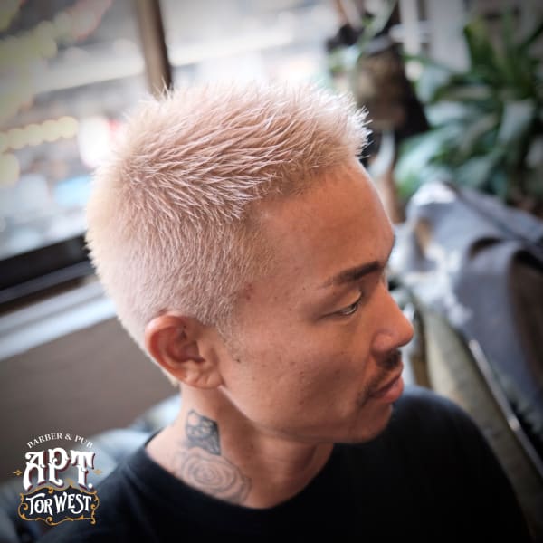 white spiky very short|APT. TOR WEST