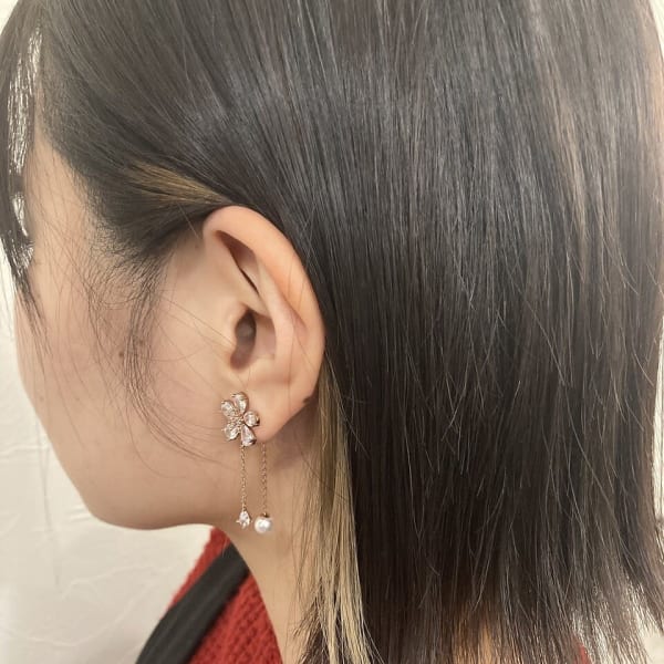 耳かけイヤリングカラー/インナーカラー/ミルクティーベージュ