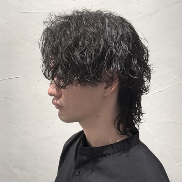 【曽我尾真生】波巻きパーマ/メンズパーマ/センターパート
