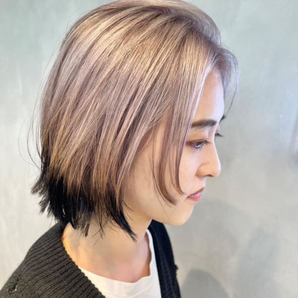 裾カラー/ルーツカラー/ベージュ/ミルクティー