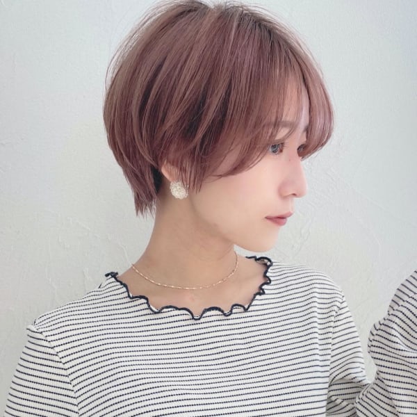 ショートボブ髪型30代40代50代前髪あり前髪なし面長畠田