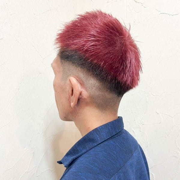 【Reir下北沢】*メンズショート+フェード+バーガンディ*