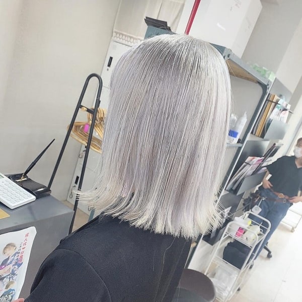 ホワイトベージュシルバーロング10代20代30代所沢小手指