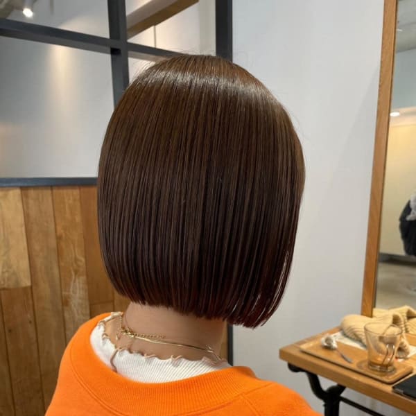 ナチュラルブラウン/ボブ/30代40代/姪浜