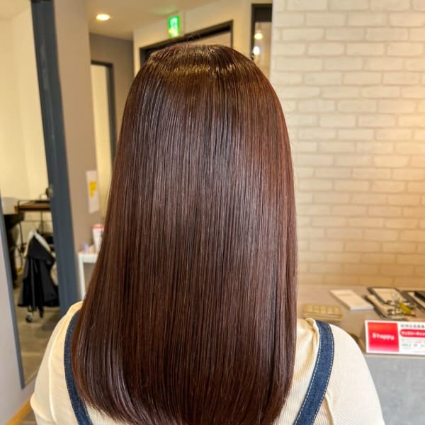 20代30代40代髪質改善カラーアッシュベージュ艶感ストレー