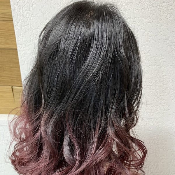 ピンクバイオレットグラデーションカラーロングレイヤー所沢