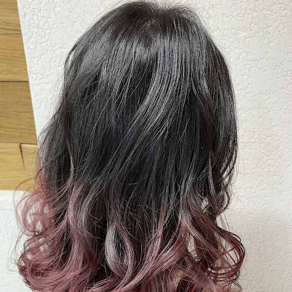 ピンクバイオレットグラデーションロングレイヤー所沢