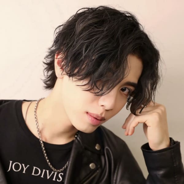 縦落ちパーマ センターパート