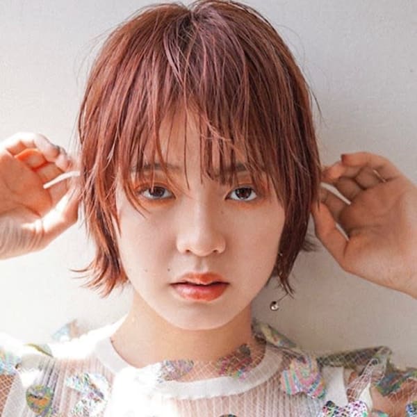外国人風ハイライトインナーカラーミニボブ20代30代40代