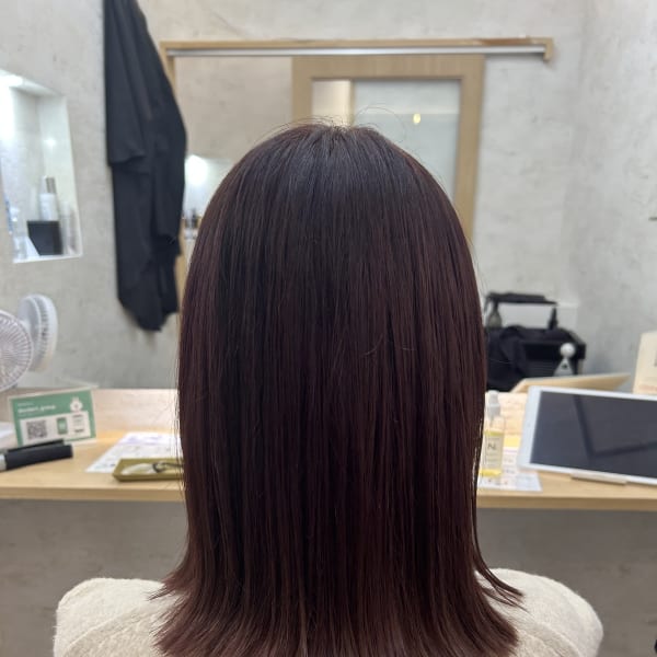 ブリーチ有りワインレッドカラー