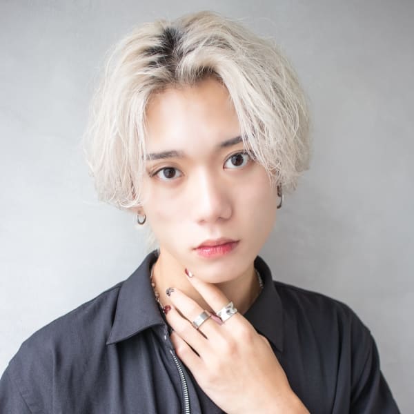 メンズ/センターパート/ブリーチ