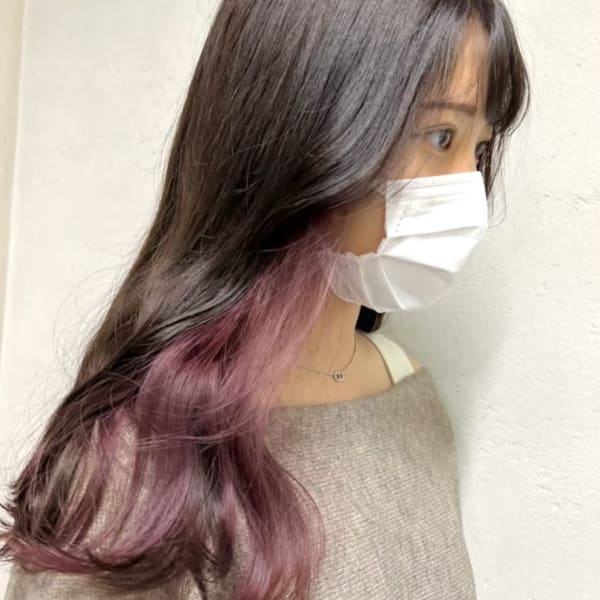 20代30代大人可愛い透明感ピンクイヤリングカラー【上野】