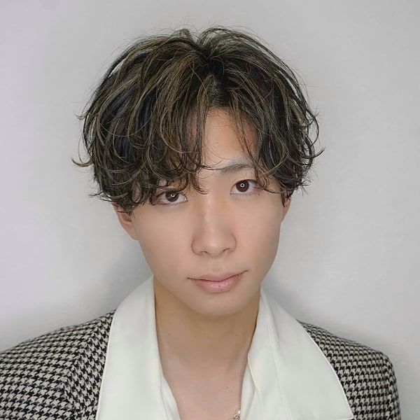 ハイライト波パーマ