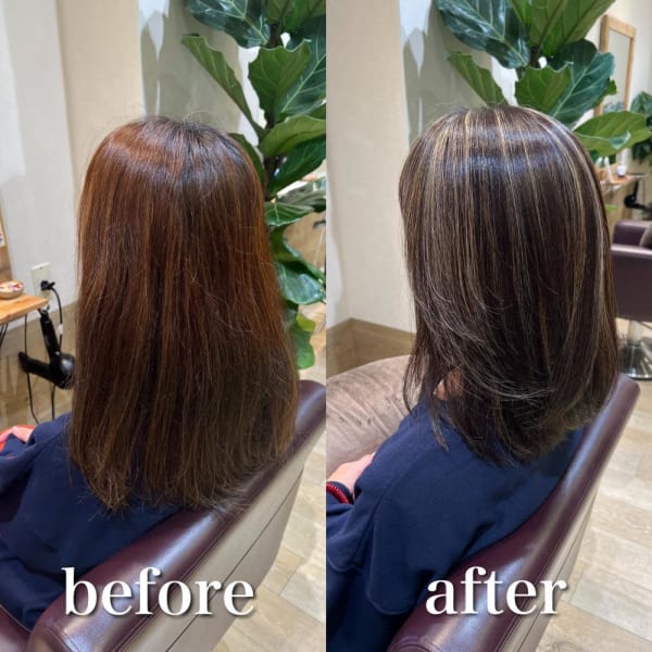 脱白髪染めハイライト/白髪にお悩みの方に/30代40代50代