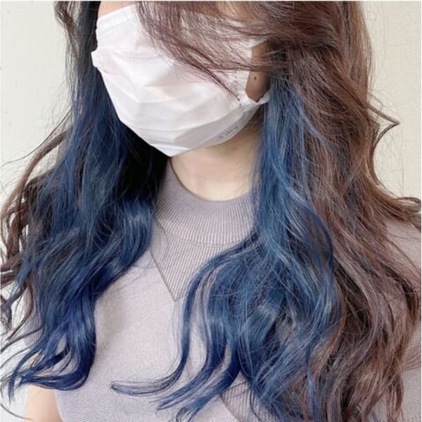 20代30代くびれ韓流ブルーインナーカラー小顔【上野】