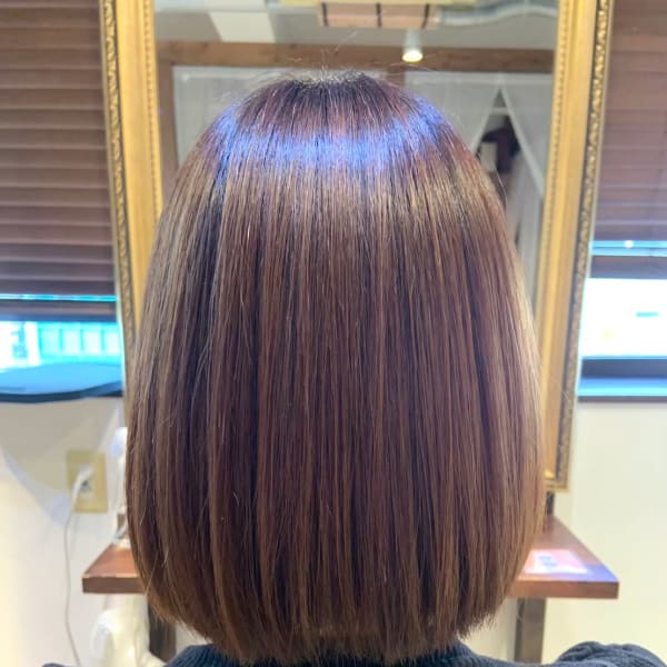 シンプルストレート大人ミディシンプルストレートハイライト立川