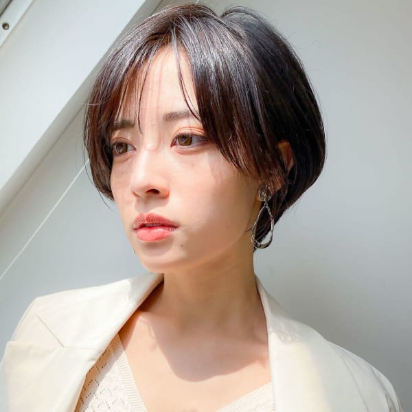30代40代50代/小顔似合わせカット黒髪ショート/ハンサム