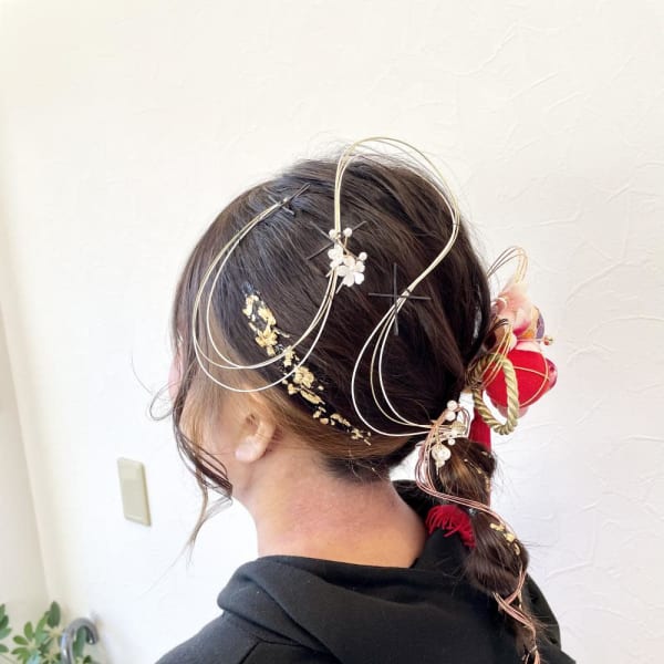 ヘアセット／ローポニー/イヤリングカラー