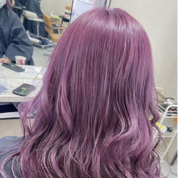 20代30代大人ダブルカラーブリーチパープルカラー【上野】