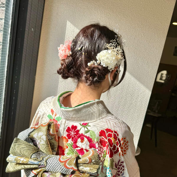 はたちの集いヘアセット 振り袖