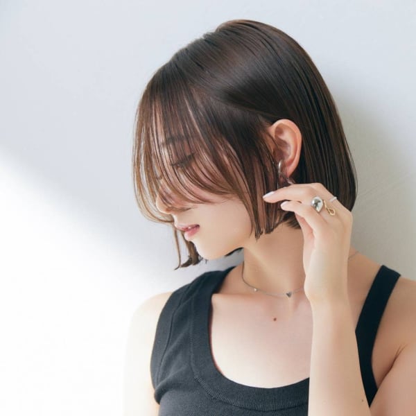 〈江戸　桃海〉ぷつっとボブ/内巻きボブ/透明感カラー|Claude MONET吉祥寺店