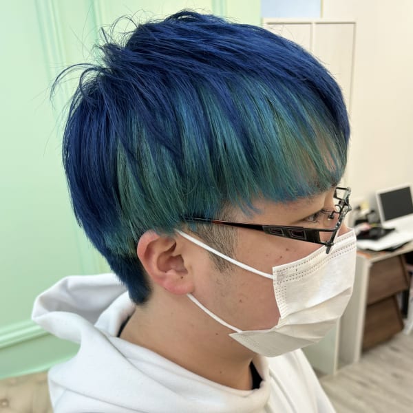 メンズブルー推し配色☆【広島派手髪】|graspedia