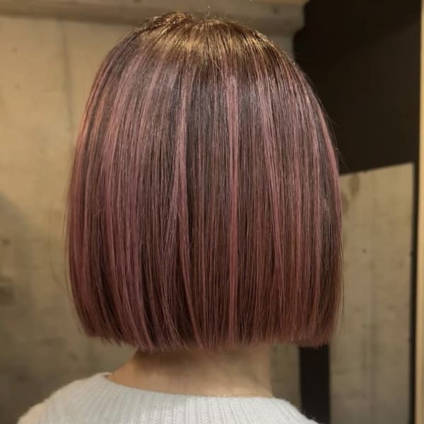 ピンクハイライトカラー